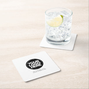 Dessous-de-verre Carré En Papier Votre logo d'entreprise Simple Basique