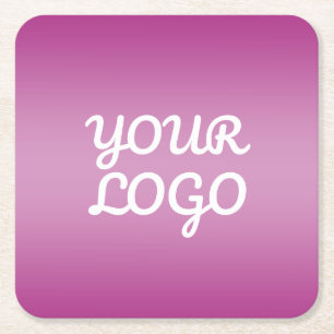 Dessous-de-verre Carré En Papier Votre logo & Moderne Simple Ombre Violet