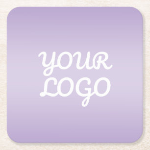 Dessous-de-verre Carré En Papier Votre logo & ombre simple moderne Lavande