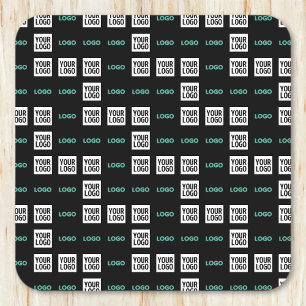 Dessous-de-verre Carré En Papier Votre logo ou image Zig Zag Motif avec deux imag