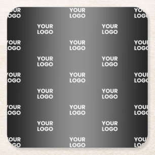 Dessous-de-verre Carré En Papier Votre simple logo répétitif   Gradient noir et gri