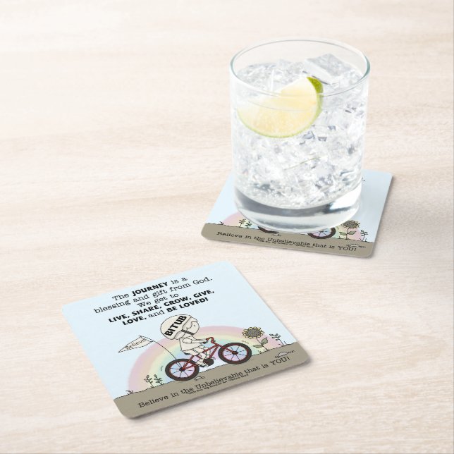 Dessous-de-verre Carré En Papier Voyage est un cadeau (En situation)