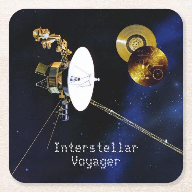 Dessous-de-verre Carré En Papier Voyager interstellaire (Devant)