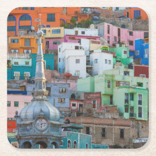 Dessous-de-verre Carré En Papier Vue sur les immeubles de la ville