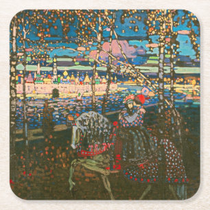 Dessous-de-verre Carré En Papier Wassily Kandinsky Le Couple à Cheval Art Russe