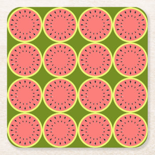 Dessous-de-verre Carré En Papier Watermelon rose Multi