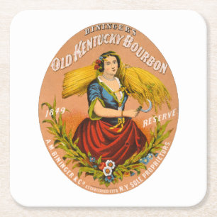 Dessous-de-verre Carré En Papier Whiskey Advertising Étiquette, Vers 1860.
