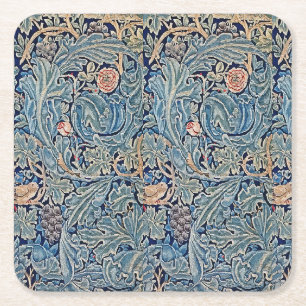 Dessous-de-verre Carré En Papier William Morris Beau motif floral bleu rose