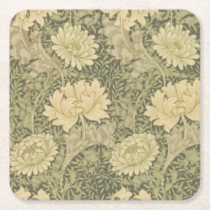 Dessous-de-verre Carré En Papier William Morris Chrysanthemum Fleur d'âge