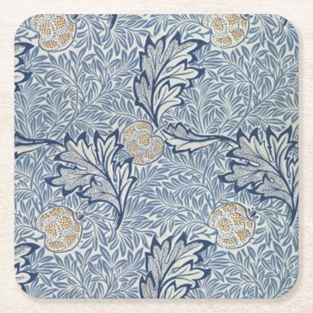 Dessous-de-verre Carré En Papier William Morris Flower Floral Design (Devant)
