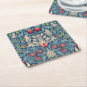 Dessous-de-verre Carré En Papier William Morris Snakeshead Fritillaire Floral Desig