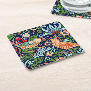 Dessous-de-verre Carré En Papier William Morris Strawberry Thief