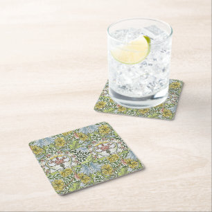 Dessous-de-verre Carré En Papier William Morris Vintage Myrte vert rose
