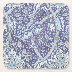 Dessous-de-verre Carré En Papier William Morris Windrush fleurs bleues