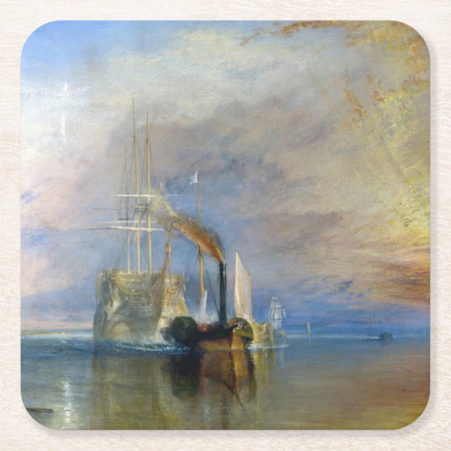 Dessous-de-verre Carré En Papier William Turner - Le Temeraire de combat (Devant)