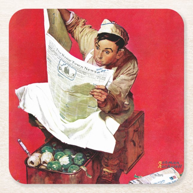 Dessous-de-verre Carré En Papier Willie Gillis sur K.P (Devant)