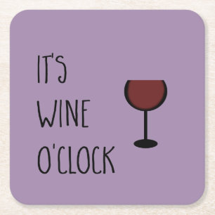Dessous-de-verre Carré En Papier Wine O'Clock