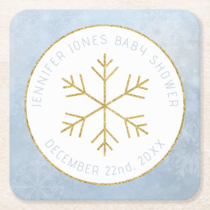 Dessous-de-verre Carré En Papier Winter Wonderland Baby shower de neige Dessous de 