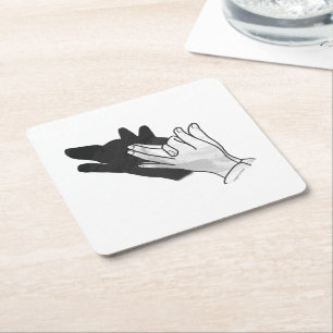 Dessous-de-verre Carré En Papier Wolf Silhouette