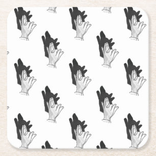 Dessous-de-verre Carré En Papier Wolf Silhouette