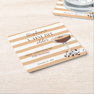 Dessous-de-verre Carré En Papier Woman's A Tini Bit Older Espresso 30th Birthday