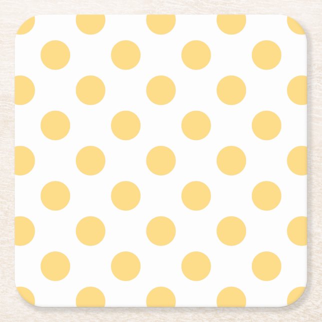 Dessous-de-verre Carré En Papier Yellow polkadots (Devant)