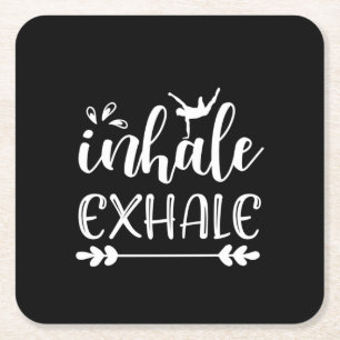 Dessous-de-verre Carré En Papier Yoga Lover Inhale To Exhale