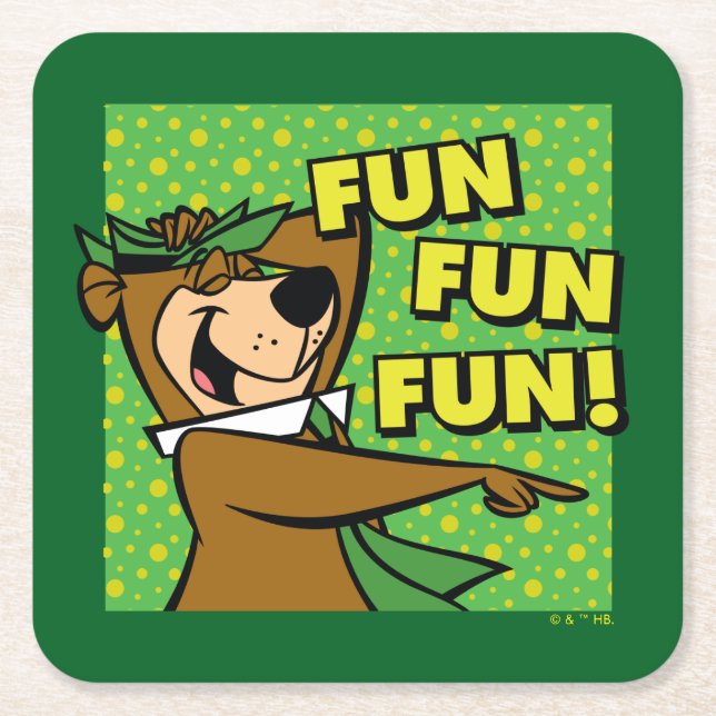 Dessous-de-verre Carré En Papier Yogi Bear Fun Amusant (Devant)
