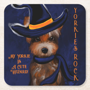 DESSOUS-DE-VERRE CARRÉ EN PAPIER YORKIE      