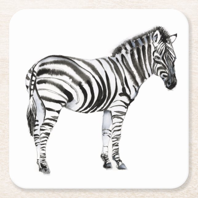 Dessous-de-verre Carré En Papier Zebra (Devant)