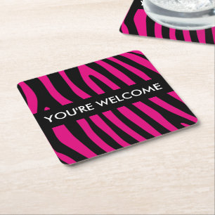 Dessous-de-verre Carré En Papier Zebra rayures motif + votre arrière - plan & idées