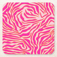 Zebra Stripes rose Orange Poster de animal sauvage