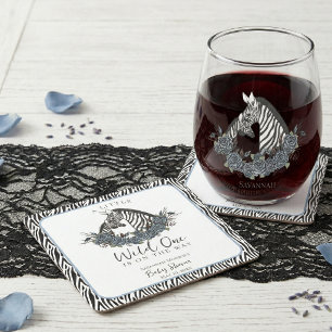Dessous-de-verre Carré En Papier Zèbre Floral Maussade Safari Petit Sauvageon Garço