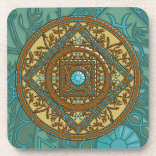 Dessous de verre carré mandala Poissons