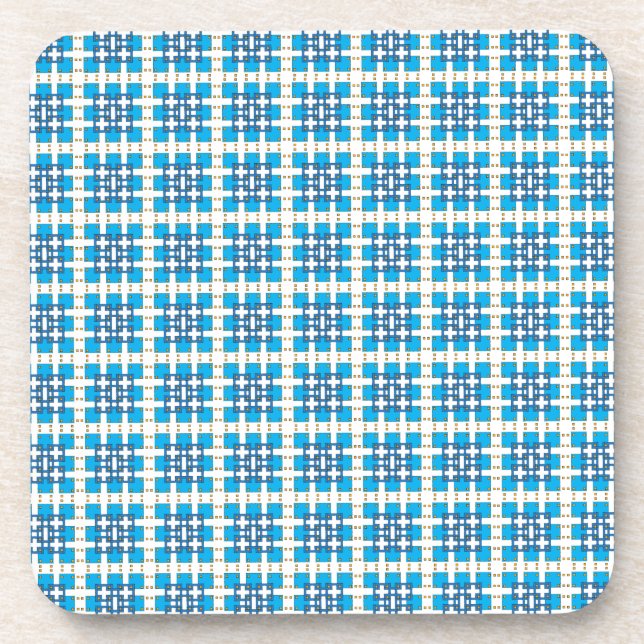 Dessous-de-verre Carré motif de la mer géométrique moderne (Devant)