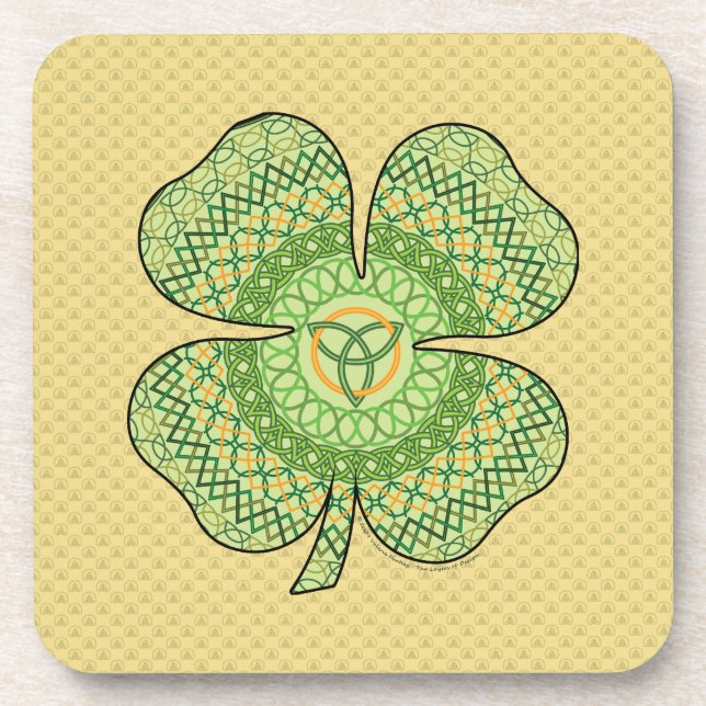 Dessous de verre Carré Shamrock celtique (Devant)