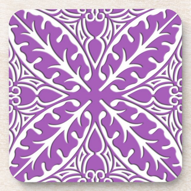 Dessous-de-verre Carreaux marocains - violet et blanc (Devant)