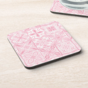 Dessous-de-verre Carreaux ornés en rose