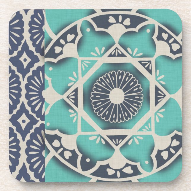 Dessous-de-verre Carrelage bleu Batik II (Devant)