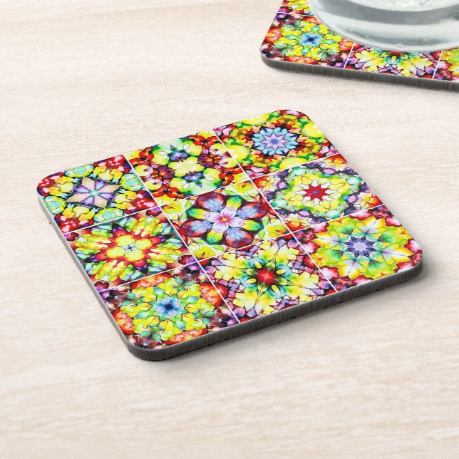 Dessous-de-verre Carrelage méditerranéen, Carreaux d'encre d'alcool (Côté gauche)