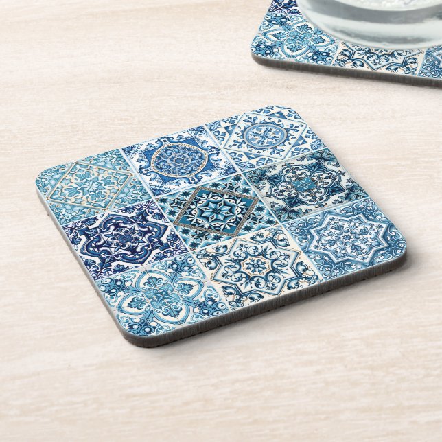 Dessous-de-verre Carrelage méditerranéen, Portugais, Azulejo, Majol (Côté gauche)