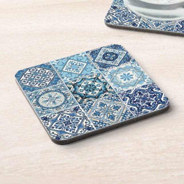 Dessous-de-verre Carrelage méditerranéen, Portugais, Azulejo, Majol (Côté gauche)