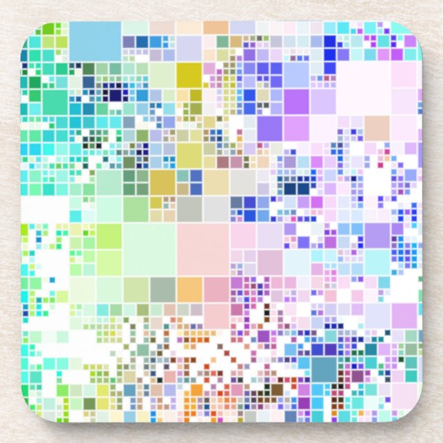 Dessous-de-verre Carrés géométriques Pastel (Devant)