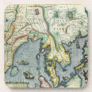 Dessous-de-verre Carte antique asiatique du 17e siècle, Mercator /