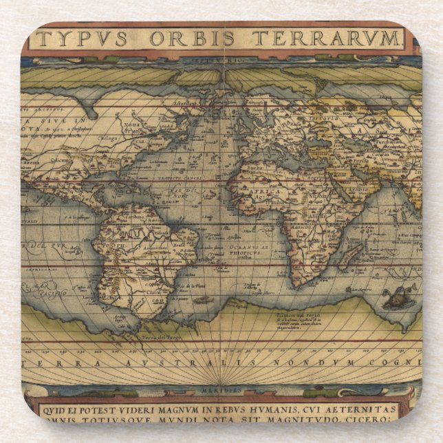 Dessous-de-verre Carte antique du monde (Devant)