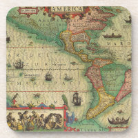 Carte antique du monde des Amériques, 1606