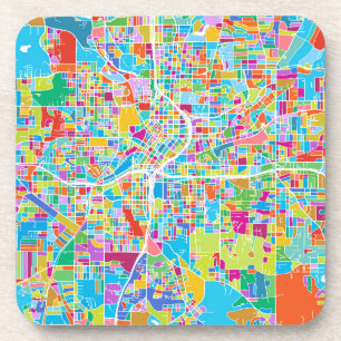 Dessous-de-verre Carte colorée d'Atlanta