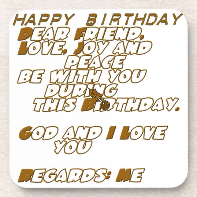 Dessous-de-verre Carte d'anniversaire pour un ami chrétien (Devant)