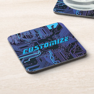 Dessous-de-verre Carte de circuit électronique bleu PCB personnalis