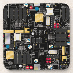 Dessous-de-verre Carte de circuit noir